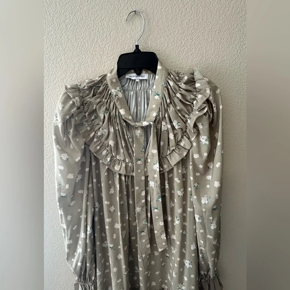 WeWoreWhat Sage High-Low Ruffle Dress - Picture 3 of 8